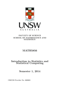 MATH5856 Introduction to Statistics and Statistical Computing