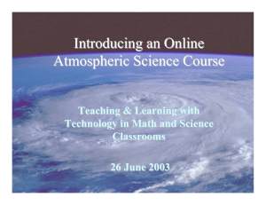 Introducing an Online Atmospheric Science Course