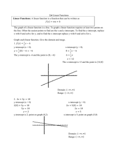 2.4 Linear Functions The graph of a linear function is a line. To