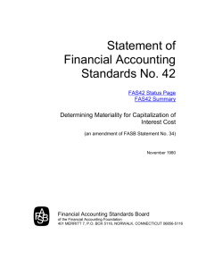 FASB: Status of Statement 42