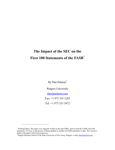 The Impact of the SEC on the First 100 Statements of the FASB