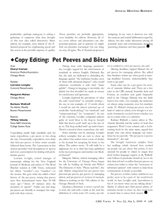 Copy Editing: Pet Peeves and Bêtes Noires