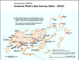 Invasive Plant Lake Survey Sites - 2010