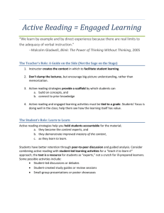 Active Reading = Engaged Learning