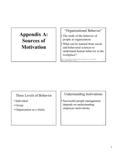 Appendix A: Sources of Motivation