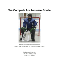 Box Lacrosse Goalie Manual - Ontario Lacrosse Association