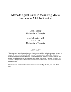 Methodological Issues in Measuring Media Freedom In A Global