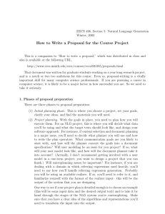 How to Write a Proposal for the Course Project