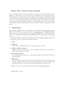 Physics 736 - Course Project Proposal 1 Instructions
