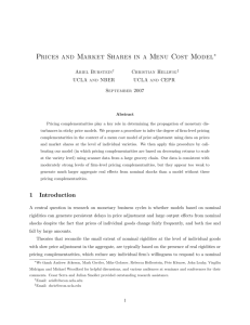 Prices and Market Shares in a Menu Cost Model