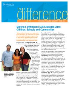 Making a Difference: SOE Students Serve Children, Schools and