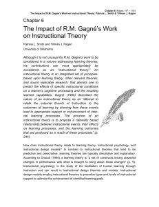 The Impact of R.M. Gagné's Work on Instructional Theory