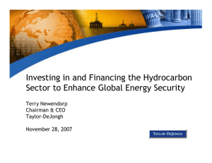 Investing in and Financing the Hydrocarbon Sector to Enhance