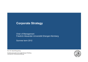 Corporate Strategy - Lehrstuhl für Unternehmensführung