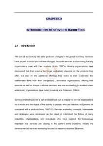 chapter 2 introduction to services marketing