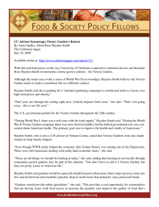 www.foodandsocietyfellows.org UC Advisor Encourages Victory