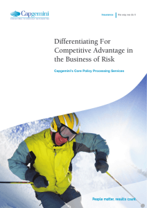 Differentiating For Competitive Advantage in the Business of Risk