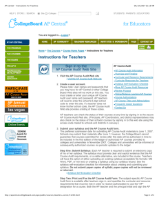 AP Central - Instructions for Teachers