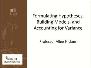 Formulating Hypotheses, Building Models, and Accounting for