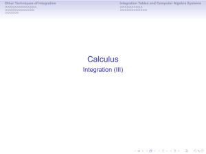 Calculus - Integration (III)