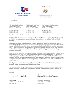 Letter from AHA and NACH to Senators Bayh, Hatch and Lincoln