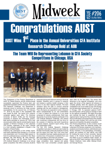 AUST Wins 1st Place in the Annual Universities CFA Institute