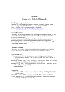 Syllabus Comparative-Historical Linguistics