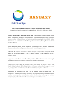 Daiichi Sankyo to Launch Innovator Products in Mexico through