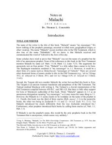 Notes on Malachi