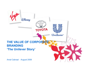 THE VALUE OF CORPORATE BRANDING 'The Unilever Story'