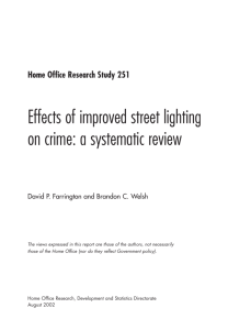 Effects of improved street lighting on crime: a systematic review