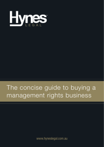 The concise guide to buying a management rights