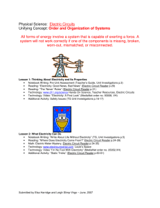 Electric Circuits Kit-Order and Organization of Systems