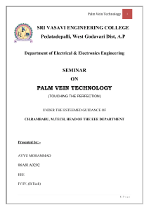 Palm Vein Technology Abstract