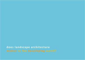 does landscape architecture matter in the developing world?