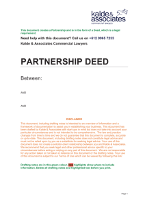 Partnership Deed - Kalde & Associates