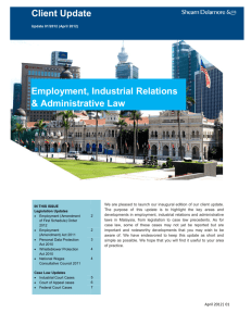 Employment, Industrial Relations & Administrative Law