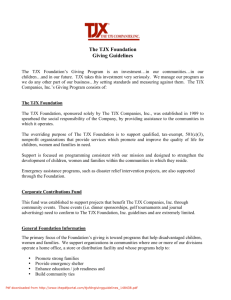 The TJX Foundation Giving Guidelines