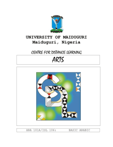 ARA 101A - University Of Maiduguri