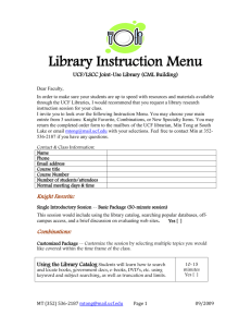 Library Instruction Menu - UCF/LSCC Joint