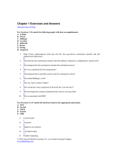 Chapter 1 Exercises and Answers