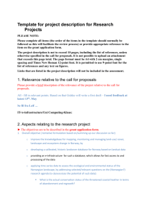 Template for project description for Research Projects