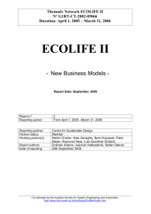 Review of the Business Models for Existing Product Service Systems