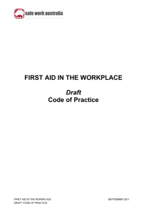 First Aid in the Workplace - Safe Work Australia Public Submissions