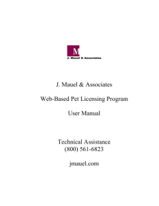 User Manual - J. Mauel & Associates