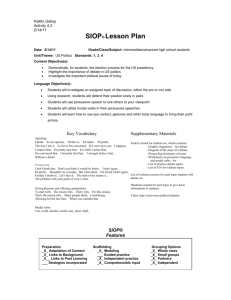 SIOP® Lesson Plan Template 1 - Kaitlin's Home Site