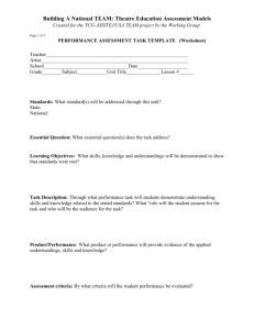 performance task template - Theatre Communications Group