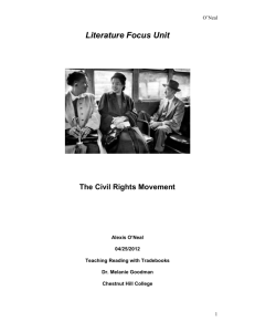 O'Neal Literature Focus Unit The Civil Rights Movement Alexis O