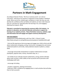 Partners in Math Engagement According to Director Pontes, “All of