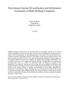 Noninterest Income and Information Asymmetry of Bank Holding